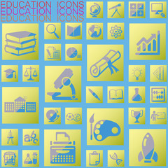 two tone color education icons