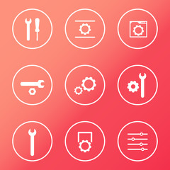 settings, configuration, preferences round icons, eps10