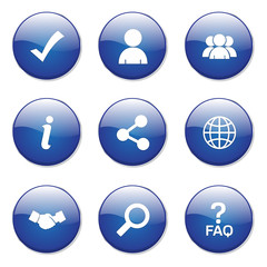 Web Internet Blue Vector Button Icon Design Set 2