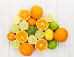 Citrus fruits. Oranges, limes and lemons