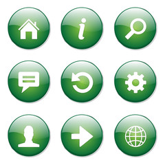Web Internet Green Vector Button Icon Design Set