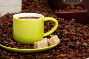 Coffee cup and coffee
