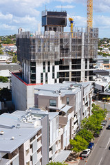 Fototapeta premium Australian construction site with screen system during the day