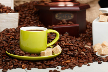 Coffee cup and coffee
