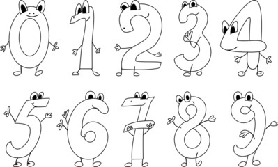 Coloring page funny  numbers