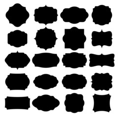 Set of blank retro vintage badges and labels