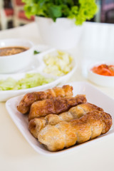 Vietnam Food with pork and  sweet sauce