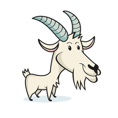 Goat character, cartoon, isolated vector illustration