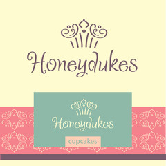 Vector logo for confectionery, making cupcakes