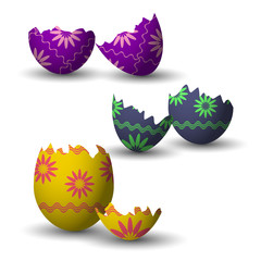 Fototapeta premium broken easter eggs collection