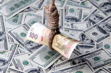 Ukrainian and American currency