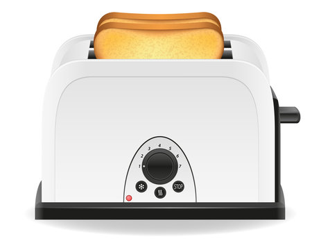 toast in a toaster vector illustration