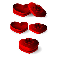 emtly heart shape box with ribbon