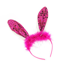 Headband on white background , Headband pink rabbit