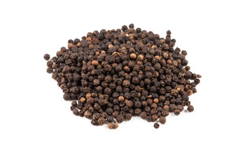 Black pepper was placed on a white background