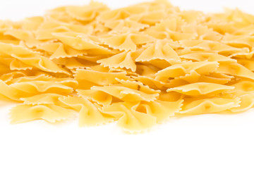 Uncooked farfalle pasta