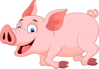 Cartoon pig running