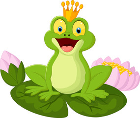 Obraz premium Cartoon king frog