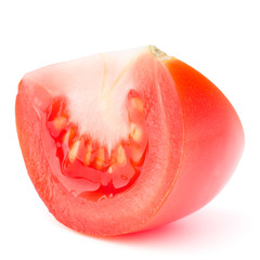 Tomato vegetable slice isolated on white background cutout