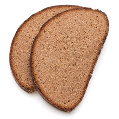 Slice of fresh rye bread isolated on white background cutout