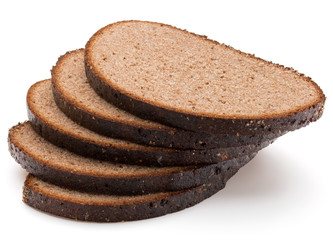 Slice of fresh rye bread isolated on white background cutout