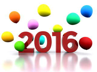 3D illustration - we celebrate the New Year 2016