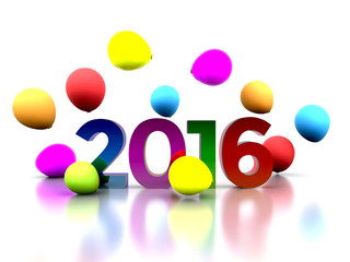 3D illustration - we celebrate the New Year 2016