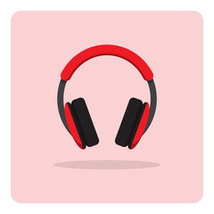 Vector of flat icon, headphones on isolated background