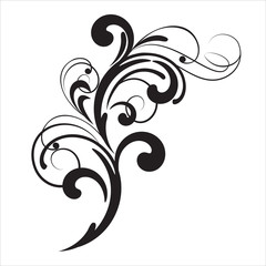 Floral pattern with decorative branch. Vector illustration.