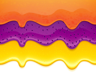 Flowing jam and honey drips.