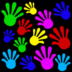Fototapeta premium Handprints background