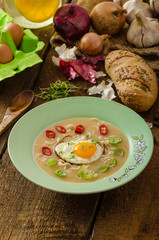 Hhomemade potato, bulls-eye fried egg