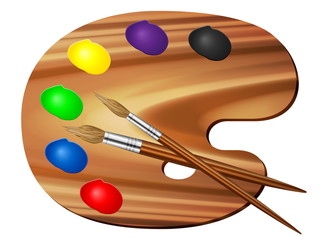 paint palette and brush