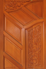 Brown wood door