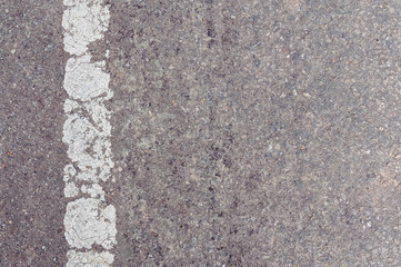 Close up a crack line on the road