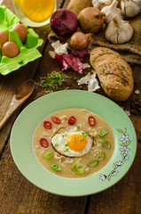 Hhomemade potato, bulls-eye fried egg