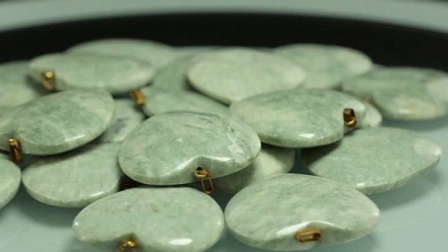 Rotating amazonite hearts