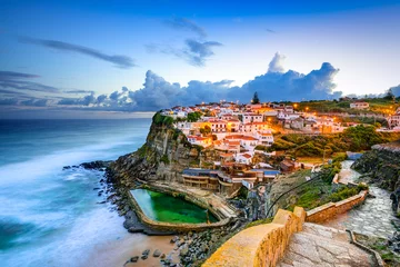 Fotobehang Azenhas do Mar Badplaats in Sintra, Portugal © SeanPavonePhoto