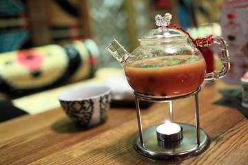 Teapot with herbal tea