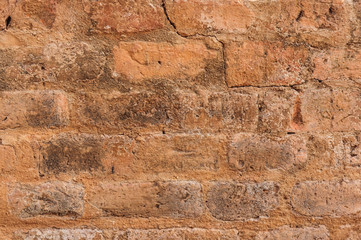 Old red brick wall