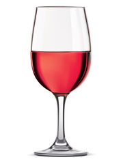 Glass of red wine, isolated. Vector illustration