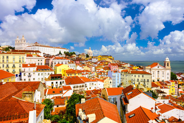 Fototapeta na wymiar Lisbon, Portugal Historic Skyline