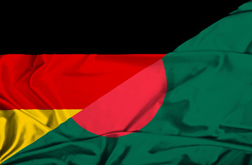 Waving flag of Bangladesh and Germany