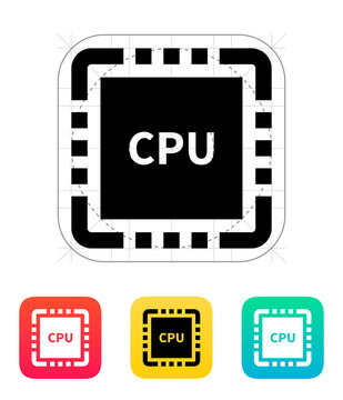 CPU with name icon. Vector illustration.
