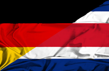 Waving flag of Costa Rica and Germany