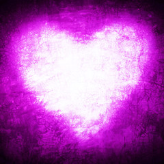 Grunge frame , heart shape purple color, Valentines Day
