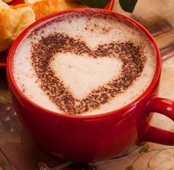 Cappuccino with heart pattern