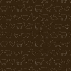 Obraz premium seamless background with domestic animals