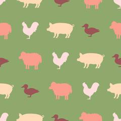 seamless background with domestic animals