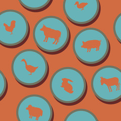 seamless background with domestic animals